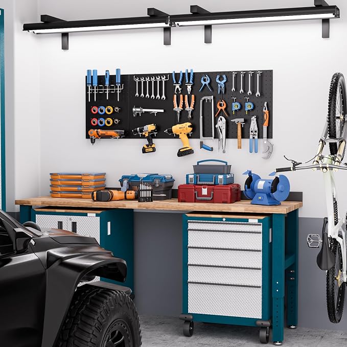 INCLY 70PCS Pegboard Wall Organizer, Garage Tool Storage, Workbench Organization - Image 2