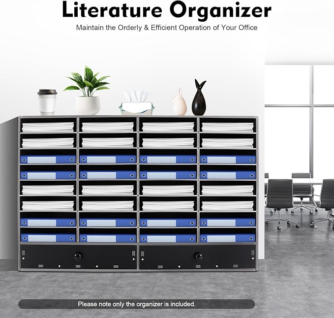 Adjustable Literature Organizer, 32 Compartments Mail Sorter Organizer - Image 2
