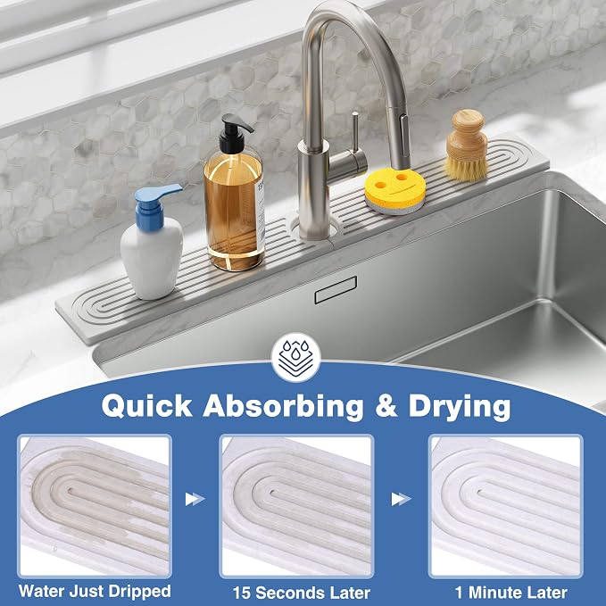 DK177 Diatomite Fast Drying Faucet Mat - Image 4