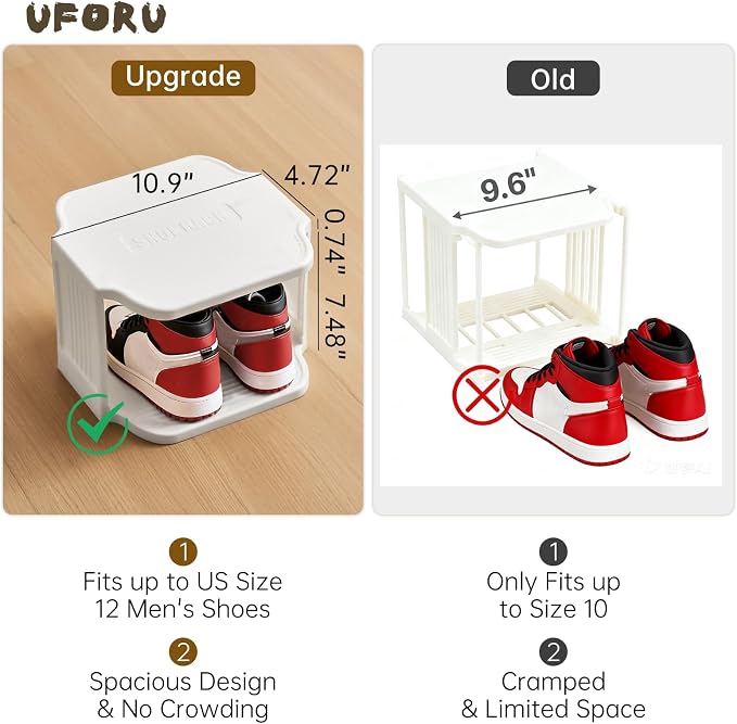 UFORU Small Shoe Rack, 5 Tier Plastic Vertical Shoe Rack - Image 4