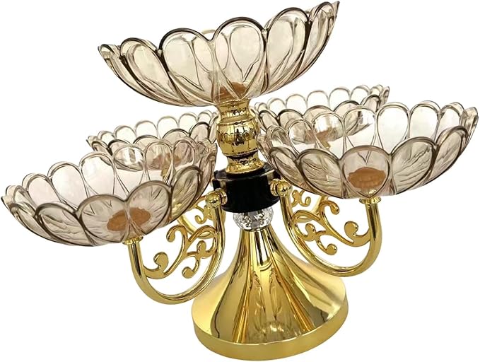 Flower Shape Appetizer Platter, Dried Fruit Organizer Plate, Fruit Bowl by IEUDNS