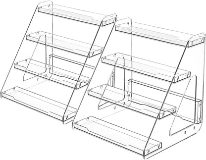 JOYZAN Clear Riser Display Stands 4 Tier Display Shelf Tiered Display Rack | by MakeYourHomeOrganizedTidy