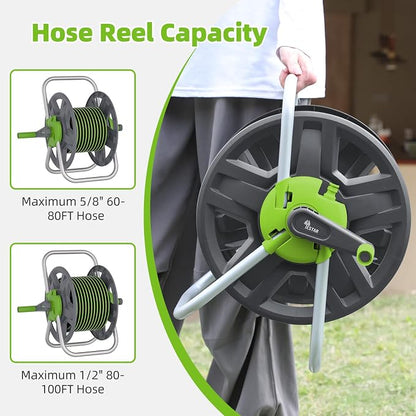 Water Hose Reel Cart, Holds 60-80 Ft of 5/8 Inch Hose, Portable Hose Reel - Image 3