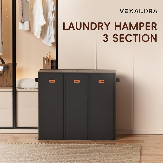 185L Laundry Hamper 3 Section, Laundry Hamper - Image 7