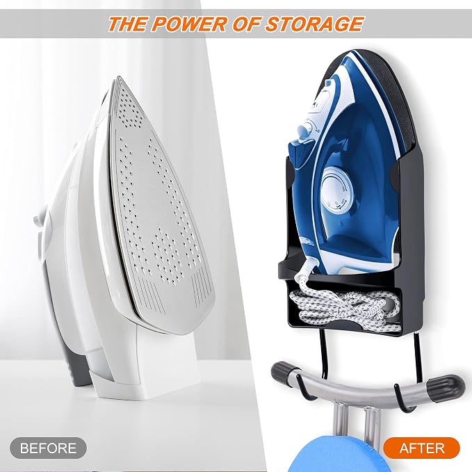 Ironing Board Hanger Wall Mount Ironing Holder Heat Resistant Iron Hanger - Image 4