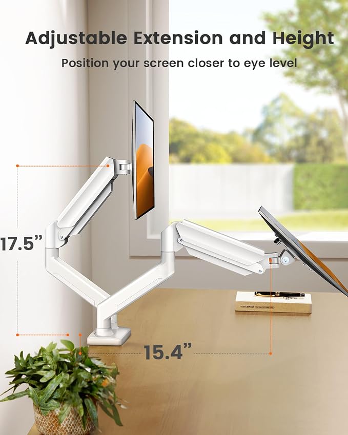 ErGear Dual Monitor Stand up to 32 inches Screen, Load-Bearing Max 22 lbs Each - Image 5