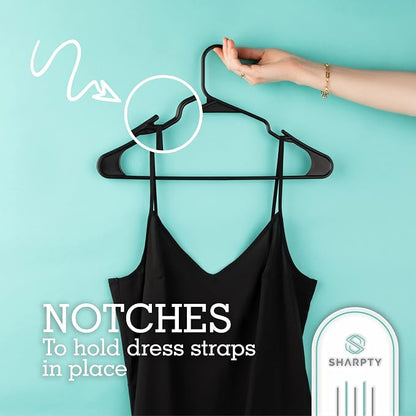 Sharpty Plastic Hangers, Space Saving, Heavy Duty, Fabric-Friendly, Accessories - Image 4