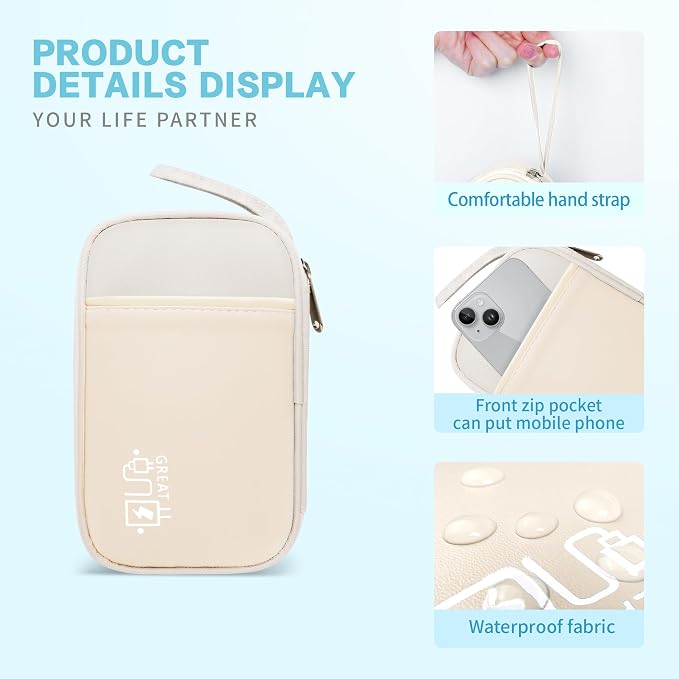 Lcsmaokin Electronics Travel Organizer, Portable Waterproof Electronic Travel - Image 4