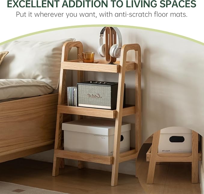 100% Solid Oak 3 Tier Ladder Shelf - Image 6