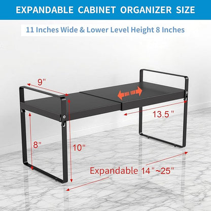 Expandable Cabinet Shelf Organizer 14-25 Inch Adjustable Length, Under Sink - Image 2