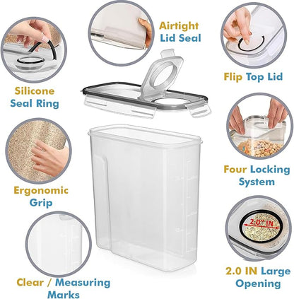Shazo 2 Pack Small Airtight Cereal Containers Storage - Image 3
