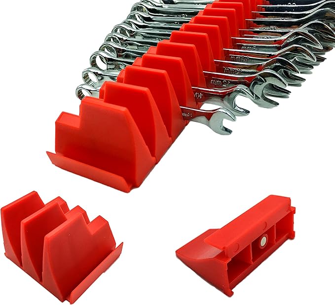 46PC Red Magnetic Wrench Organizers Set by Unknown