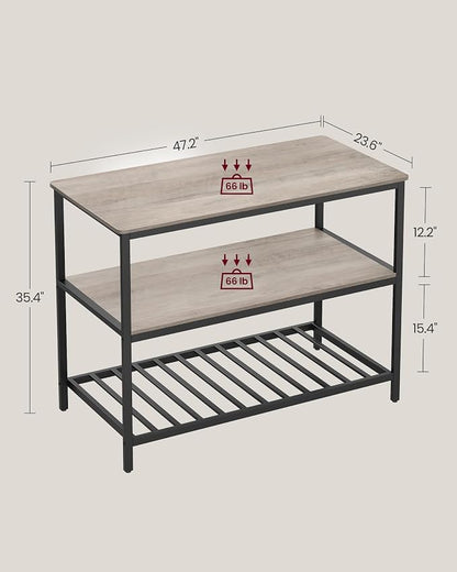 VASAGLE Kitchen Island with 3 Shelves, 47.2 Inches Width Kitchen Shelf with - Image 3