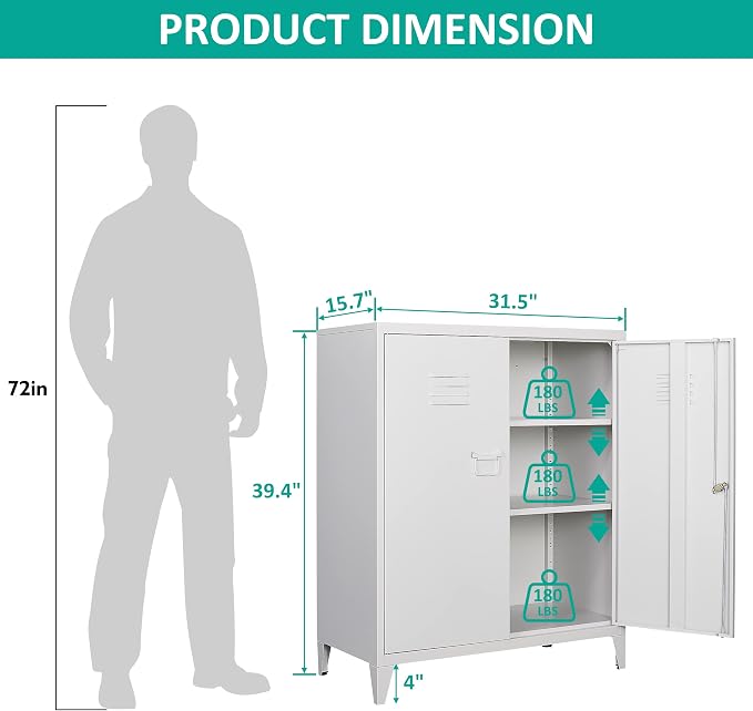 SISESOL White Metal Cabinet - Image 3