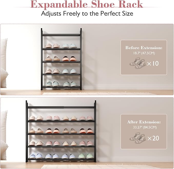 Bumusty 5-Tier Expandable Shoe Rack - Image 5