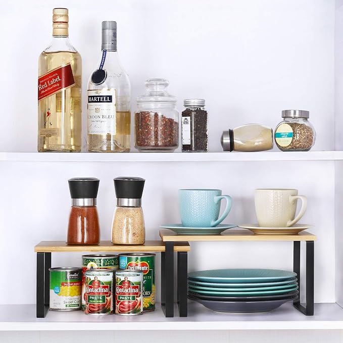 NEX Kitchen Cabinet and Counter Shelf Organizer, Stackable & Expandable - Image 2