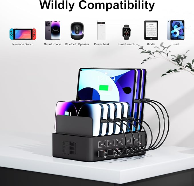 150W/35A Charging Station for Multiple Devices, 20 Port USB C Fast Charging - Image 3