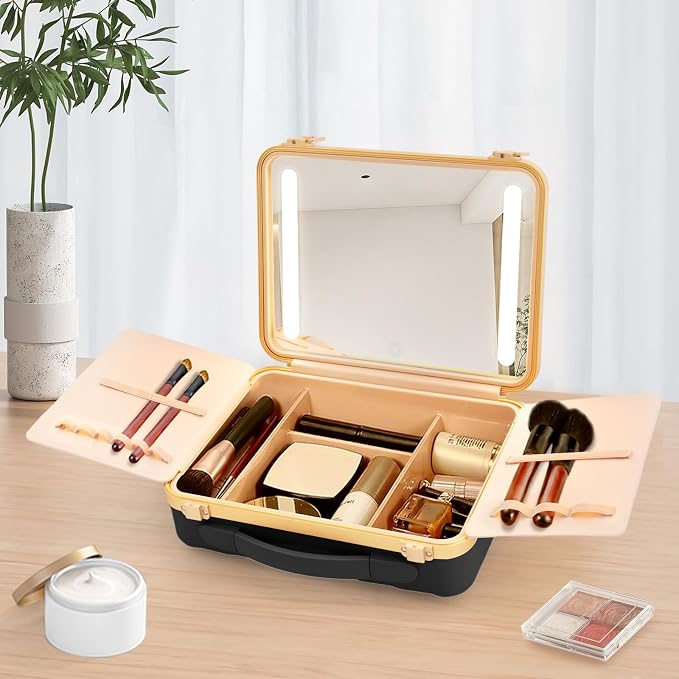 Portable Makeup Box, 11.42 * 3.54 * 8.66 In Travel Makeup Train Cases Cosmetic - Image 7