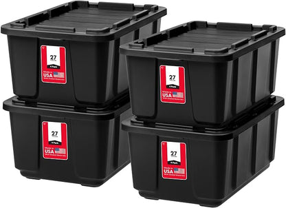 IRIS USA 27 Gallon Heavy Duty Truck Bed Toolbox Storage Tote Bins by IRISUSA