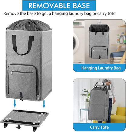 Laundry Hamper with Wheels, Bukere Large Rolling Laundry Basket with 4 Casters - Image 4