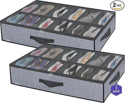 Onlyeasy Large Under Bed Shoe Organizer by Onlyeasy