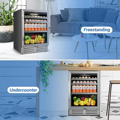 24" Beverage Refrigerator Undercounter | 180 Can Capacity | Built-In - Image 8