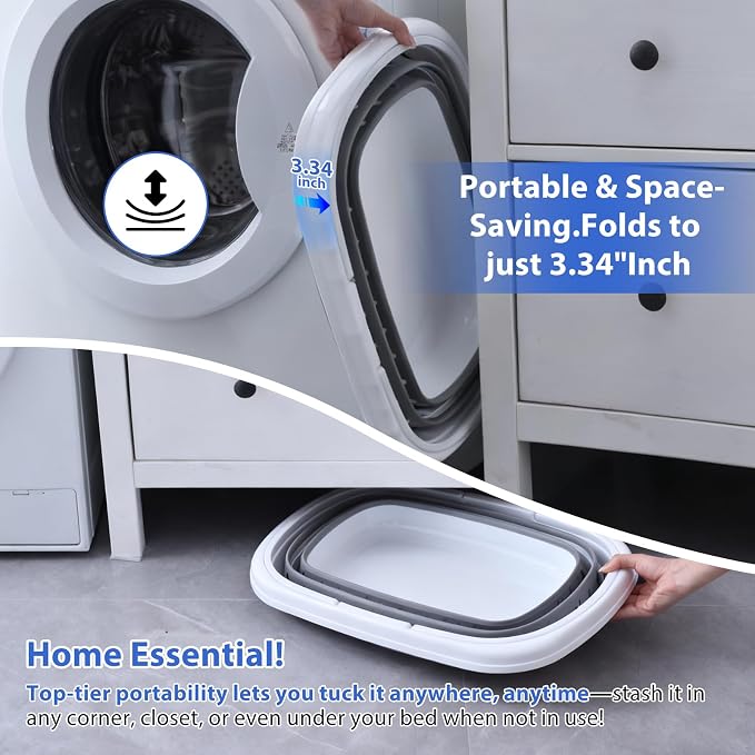 Monozuki Collapsible Plastic Laundry Basket 10.6 gallon Eco-recycled material- - Image 4