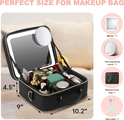 Mocado Travel Makeup Bag with LED Lighted Mirror, Travel Makeup Organizer - Image 7