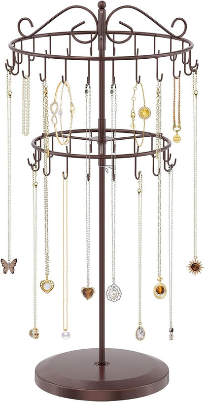 iDavosic.ly 2 Tier Rotating Necklace Holder Organizer by iDavosicly