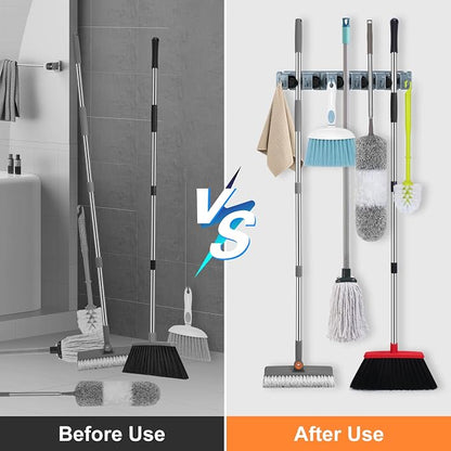 nacena Broom Holder Wall Mount, 2 Packs grey Wall Hanging Garden Tool & Utility - Image 4
