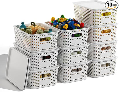 White Plastic Storage Baskets by BOBIBOSS
