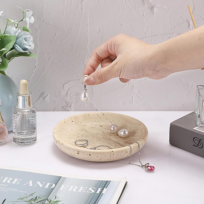 Hipiwe Small Key Bowl for Entryway, 5.5" Round Decorative Ring Holder Dish - Image 5