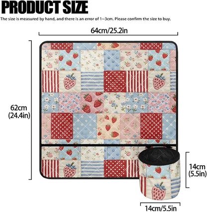 Strawberry Patchwork Sewing Machine Mat Sewing Machine Carrying Pad Reduce - Image 5