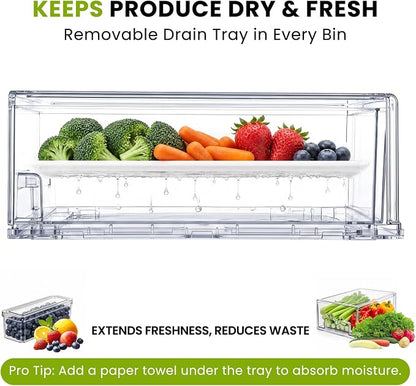 6Pack Fridge Organizers and Storage, Stackable Fridge Organizer Bins - Image 5
