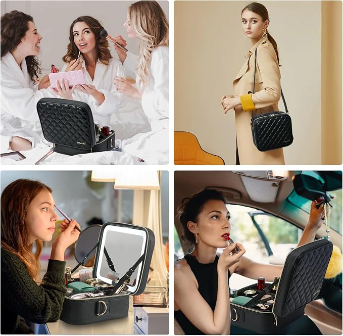 Mocado Travel Makeup Bag with LED Lighted Mirror, Travel Makeup Organizer - Image 8