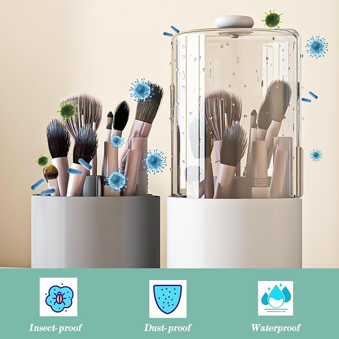 Makeup Brush Holder with Dustproof Cover - Image 5
