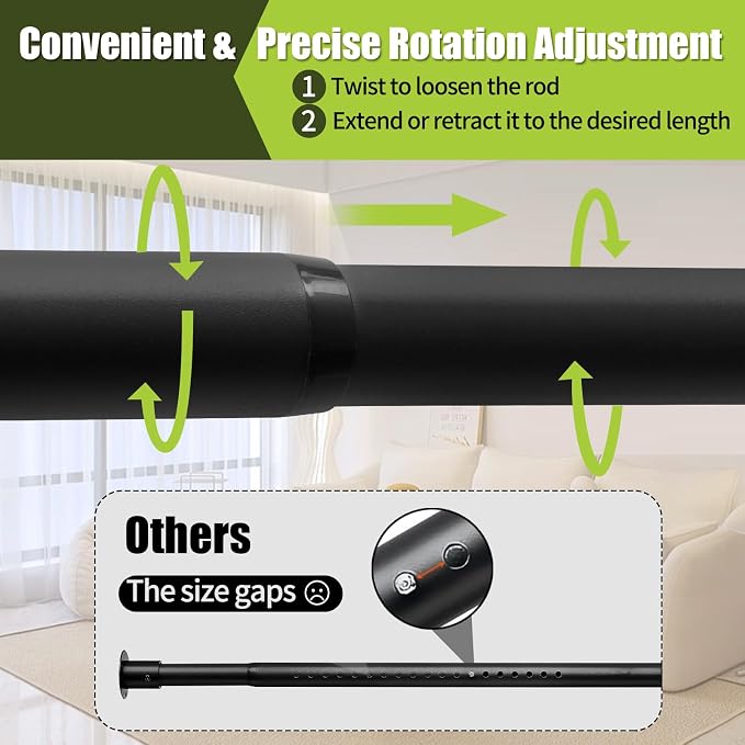 Closet Rod, 17 to 87 Inch Closet Rods 1.3 Inches Heavy Duty Closet Rod - Image 2