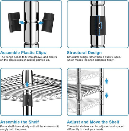 Ulif E1 Heavy Duty Closet Garment Rack, 6 Tiers Adjustable Metal Freestanding - Image 7