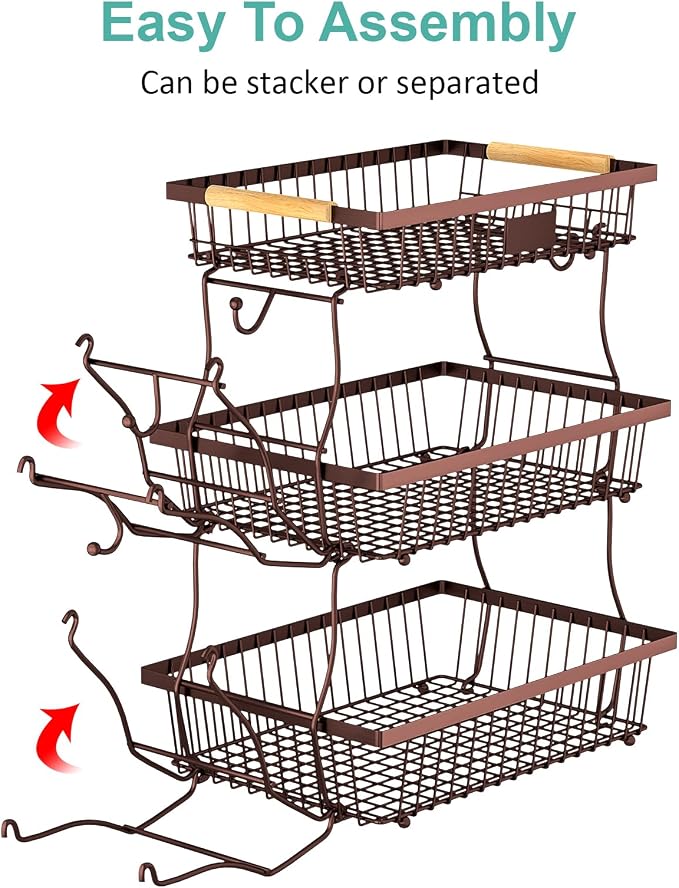 3 Tier Fruit Basket for Kitchen Counter - Image 8