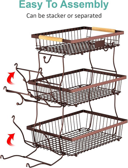 3 Tier Fruit Basket for Kitchen Counter - Image 8