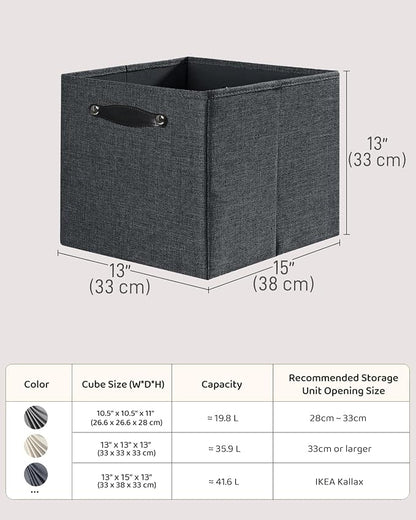 Foldable Fabric Storage Bins Cubes, Graphite Gray, 4 Pack - Image 7