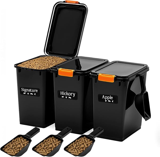 Maxdot 3 Sets 22lb Dry Pellet Storage Bin Kit by Maxdot