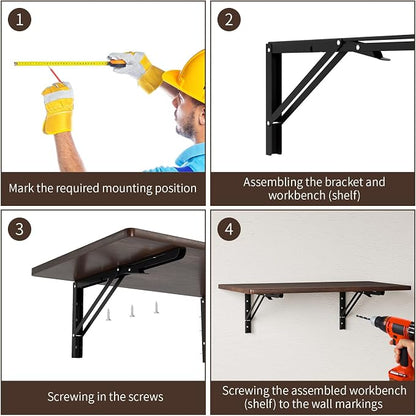 Nisorpa 2 Layers Wall Mounted Folding Table - Image 7