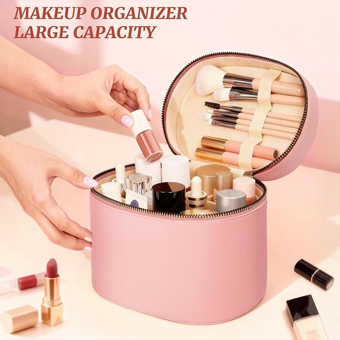 Makeup Case for Women, Travel Make Up Bag Organizer - Image 2