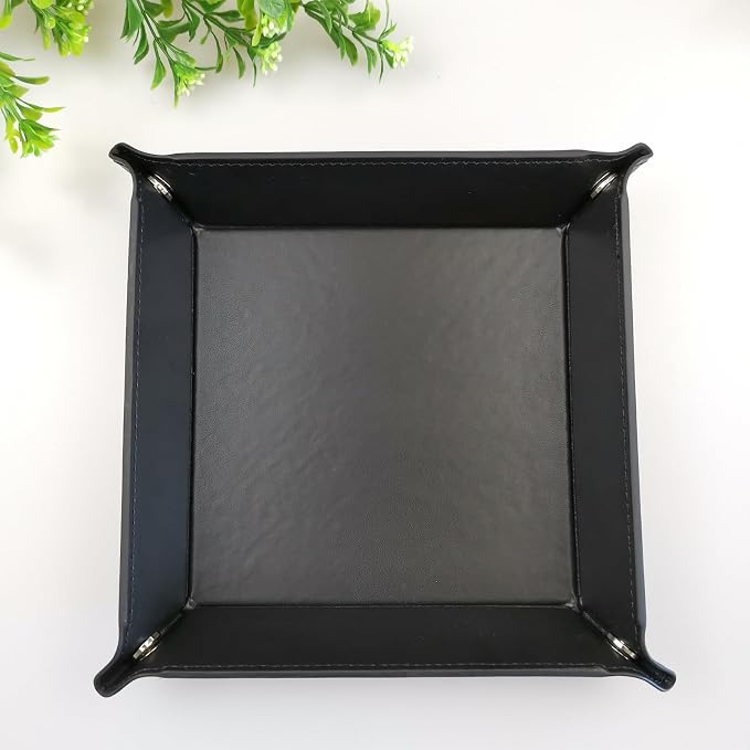 siduater Valet Tray Desktop Storage Organizer – Vegan Leather Catchall Tray - Image 7