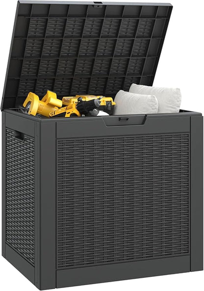 30 Gallon Outdoor Storage Deck Box Waterproof, Garden Tool, Backyard Cushion by WTFGO
