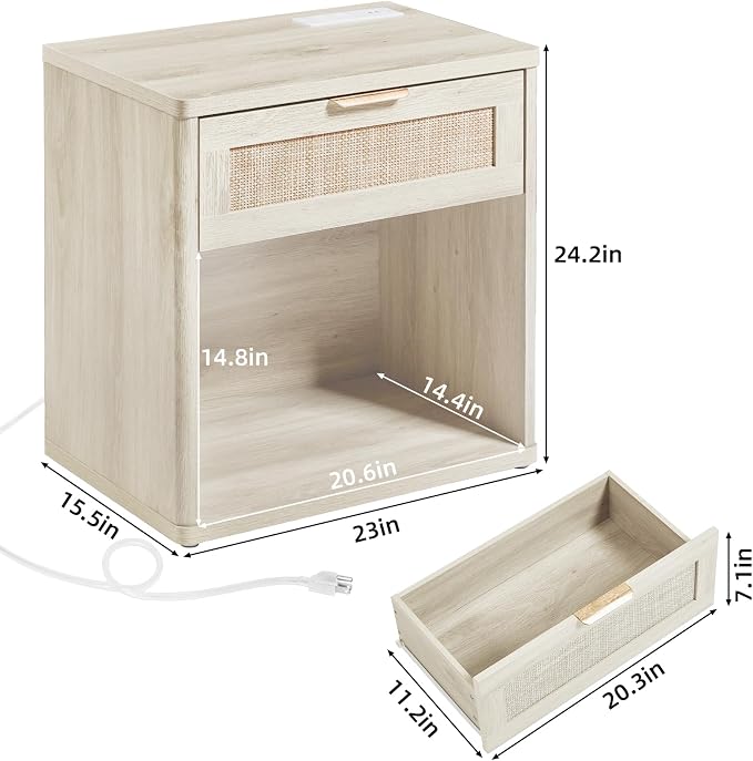 LEYAOYAO Rattan Nightstand - Image 3