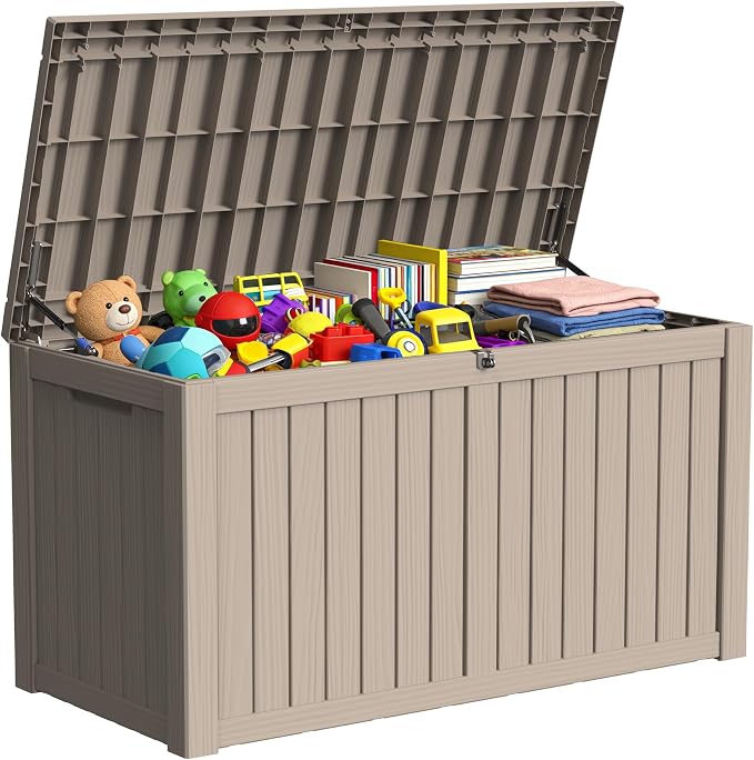 180 Gallon Outdoor Storage Box Resin Deck Box All Weather Waterproof Large by Decksplore%E2%80%94BuiltforOutdoor