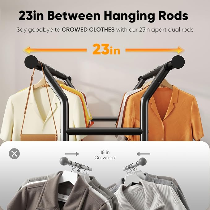HOKEEPER Heavy Duty Clothes Rack Load 625 LBS, Clothing Rack - Image 6