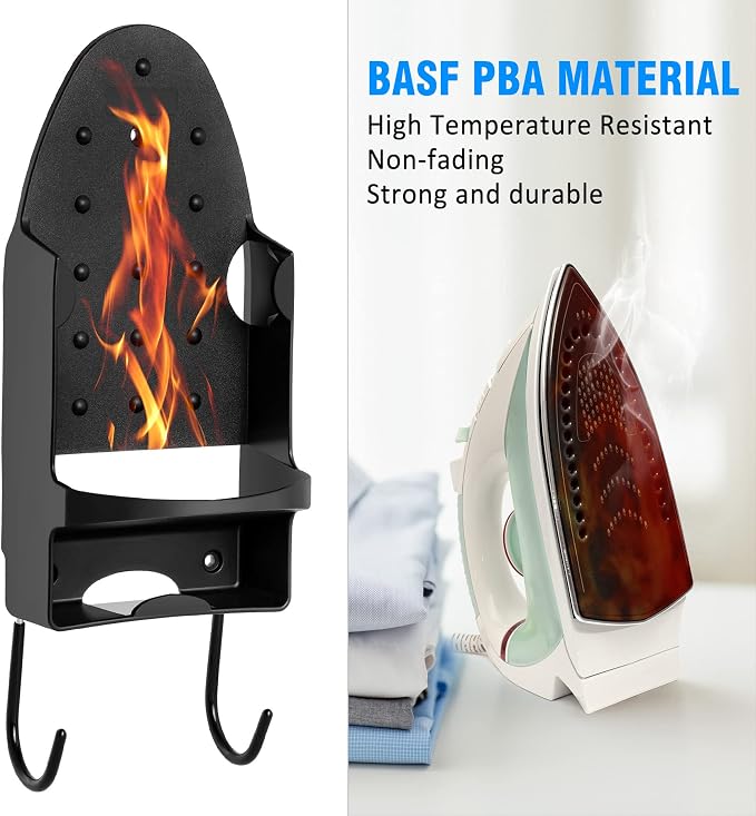 Ironing Board Hanger Wall Mount Ironing Holder Heat Resistant Iron Hanger - Image 2